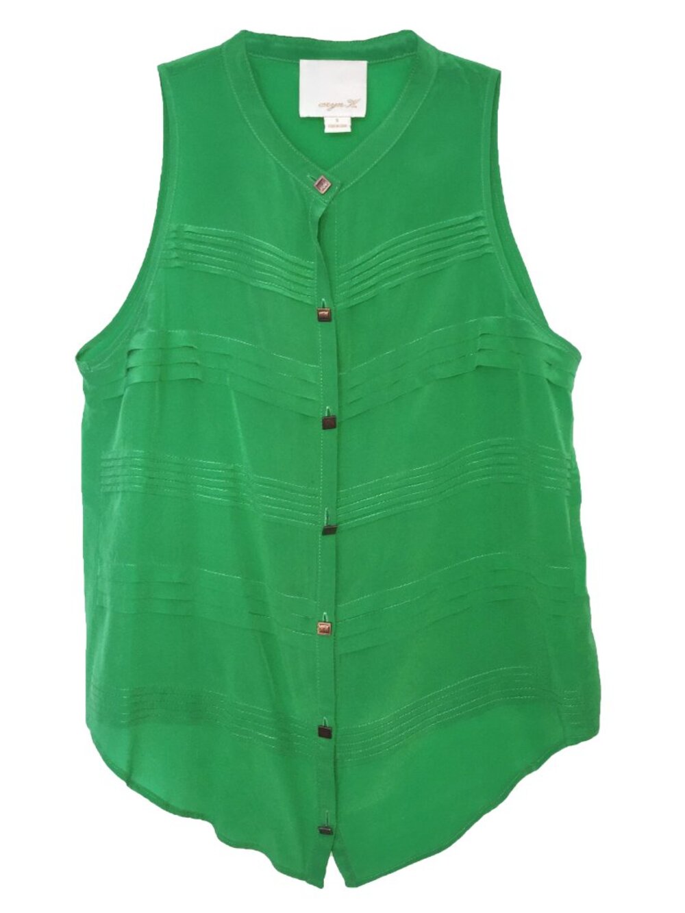 Aryn K. "Chloe" Silk Top with Pleat Detailing Size Small